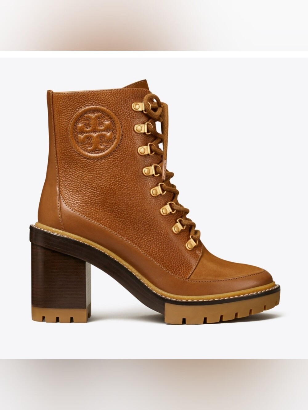 Tory Burch Miller Mixed-materials Lug Sole Boot size 7.5